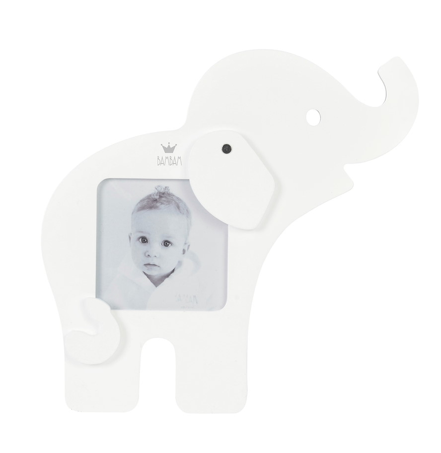 White Picture Frame Elephant in giftbox