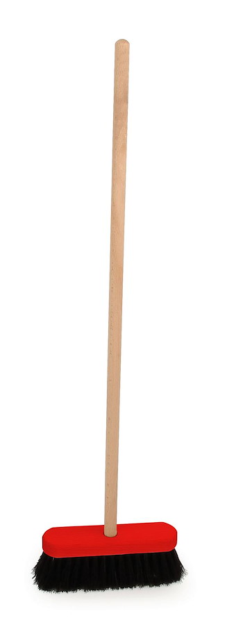 Holzbesen rot/schwarz, 80 cm