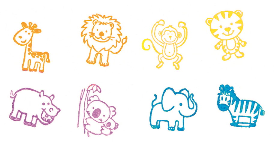 Stempel Wilde Tiere (8 Stempel)