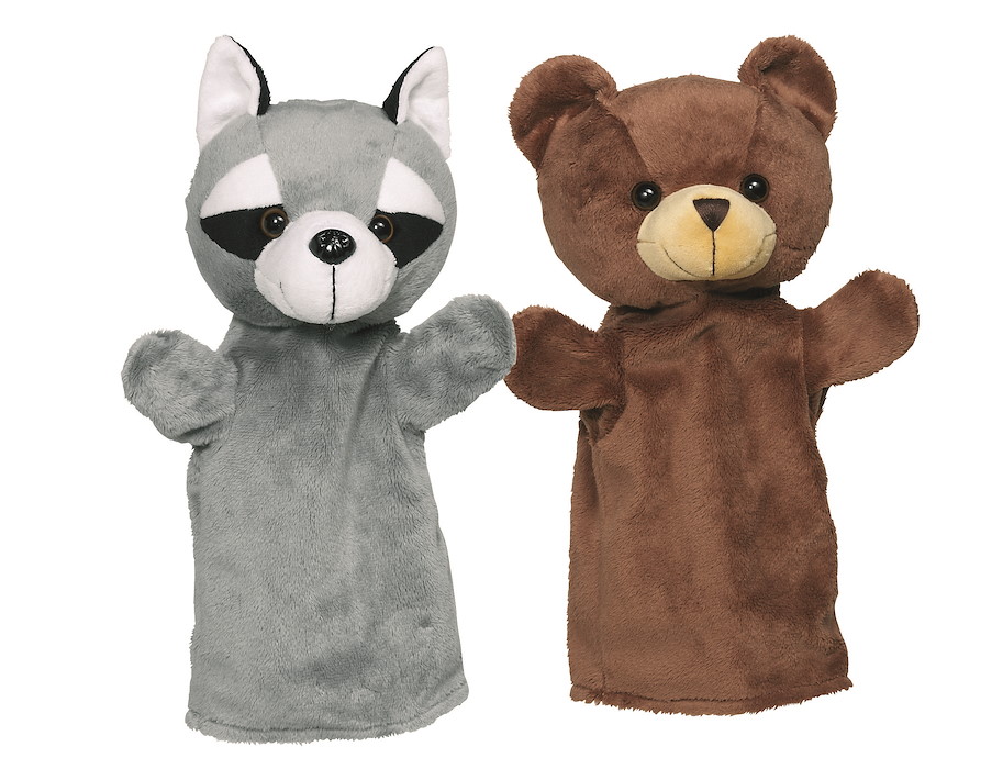 Handpuppen Tiere Arino, Funu, Wassti und Baru
