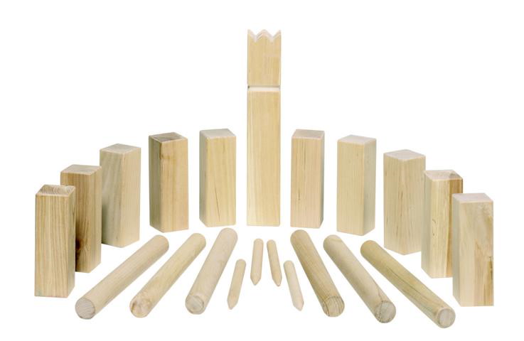 Wikingerspiel Kubb, kleine Größe, im Baumwollbeutel