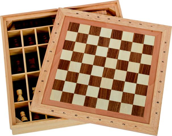 Spiele-Set Schach, Dame und Mühle
