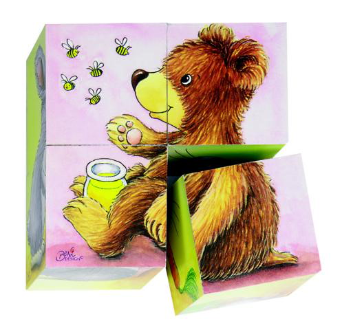 Würfelpuzzle Tierkinder