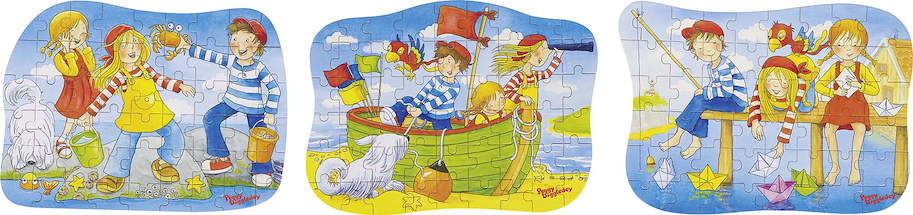 Konturpuzzle Peggy Diggledey, Am Wasser 27,5x20cm, 54 Teile,