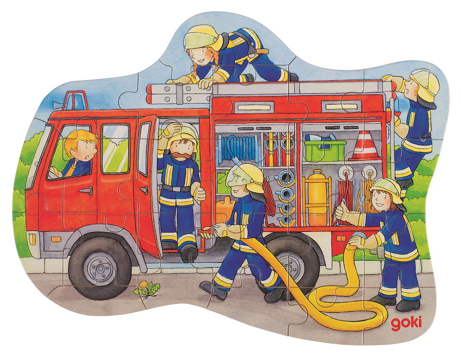 Konturpuzzle Traktor, Radlader, Feuerwehr