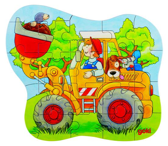 Konturpuzzle Traktor, Radlader, Feuerwehr