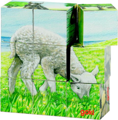 Würfelpuzzle Bauernhoftiere