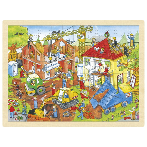 Einlegepuzzle Baustelle