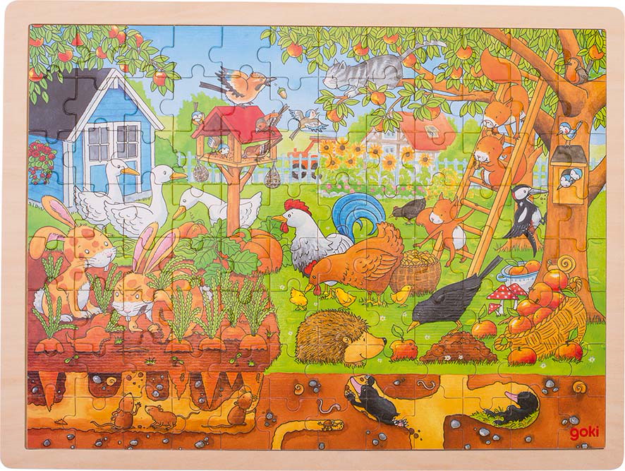 Einlegepuzzle Unser Garten über und unter der Erde