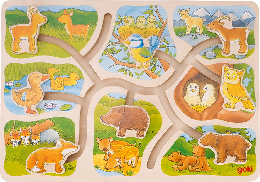 Schiebepuzzle Wer gehört zu wem?