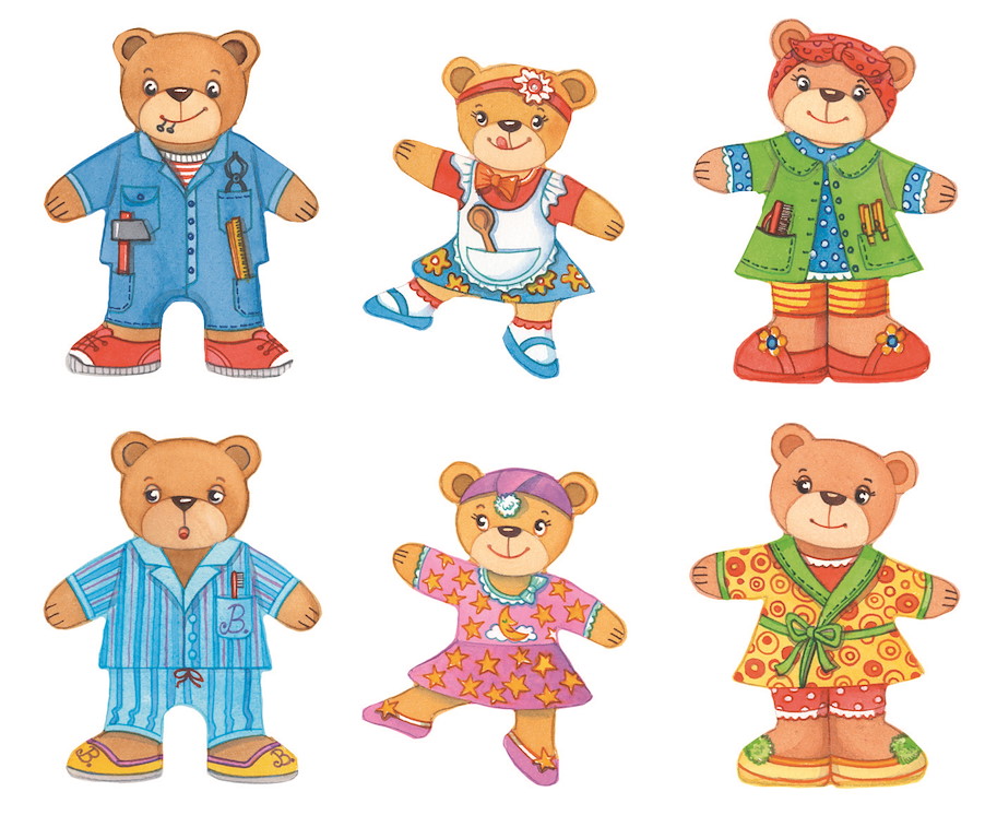 Anziehpuppenpuzzle Bärenfamilie, goki basic.