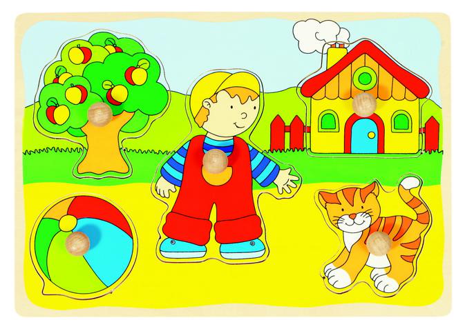 Katze, Haus,... Steckpuzzle