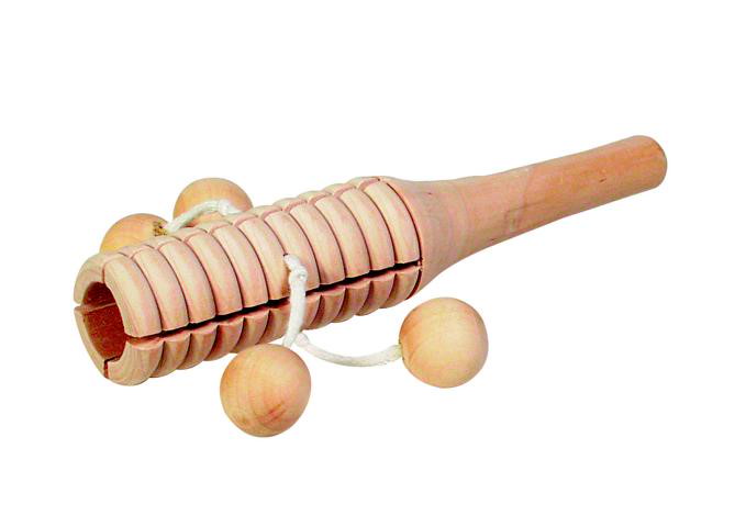 Tonblock mit 4 Holzkugeln