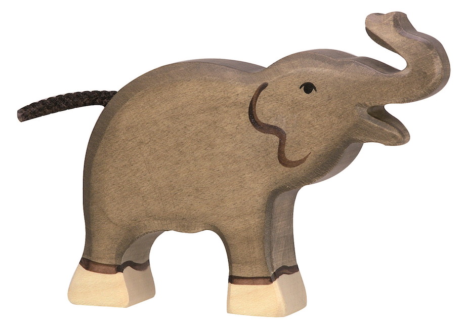 Elefant, klein, Rüssel hoch