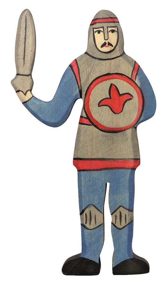Ritter, kämpfend, blau