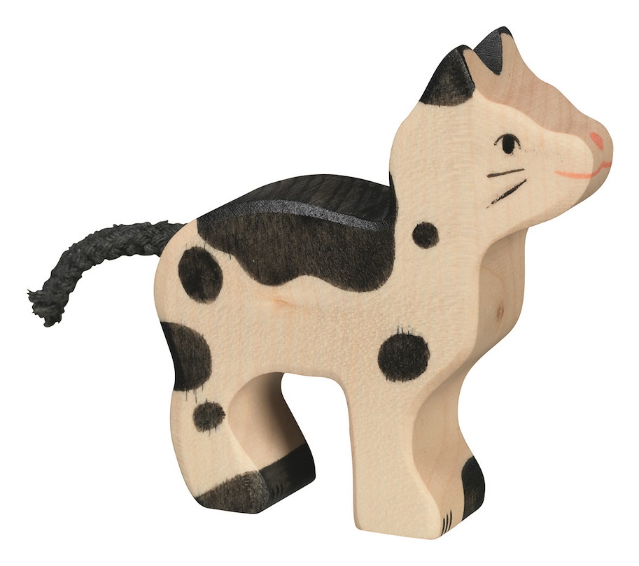 Katze, klein, schwarz und weiß