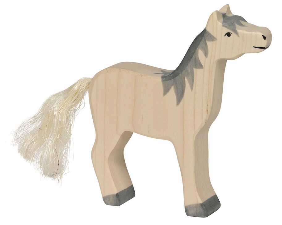 Pferd, Kopf hoch, graue Mähne