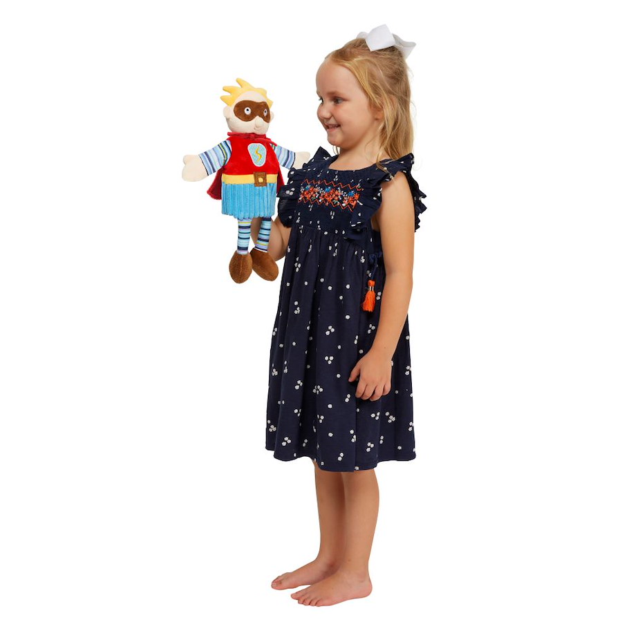 Handpuppe Story Tellers Superheld blau 38 cm