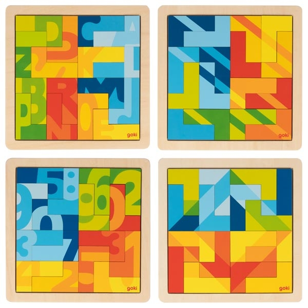 Einlegepuzzle L, 4-fach sortiert