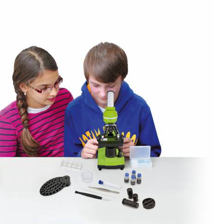 BRESSER JUNIOR Schülermikroskop 40x - 1600x, grün