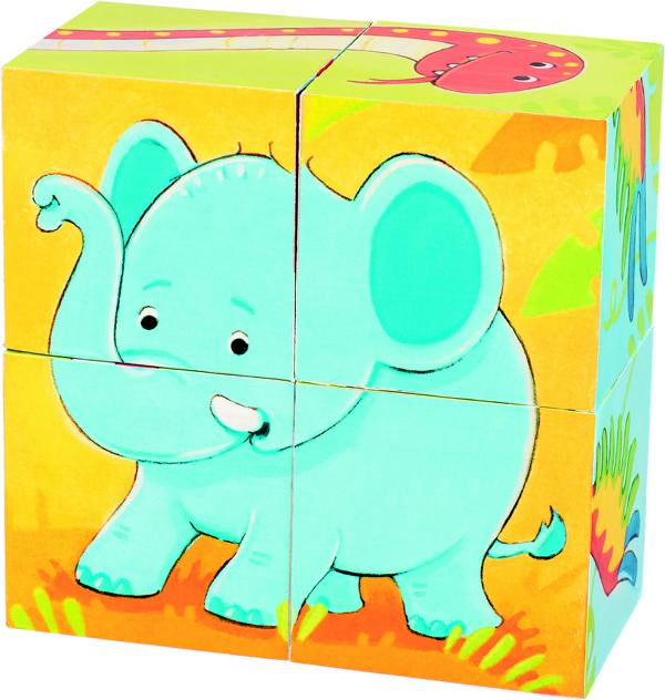 Würfelpuzzle Wilde Tiere