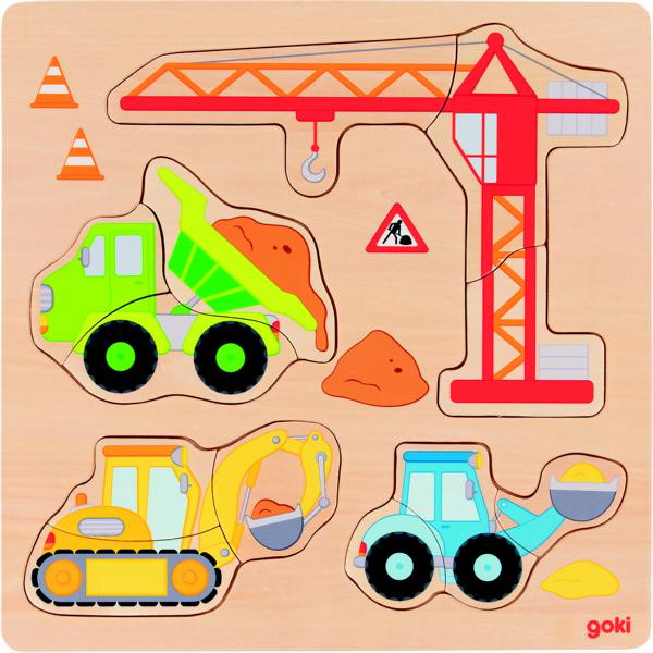 Einlegepuzzle Baufahrzeuge