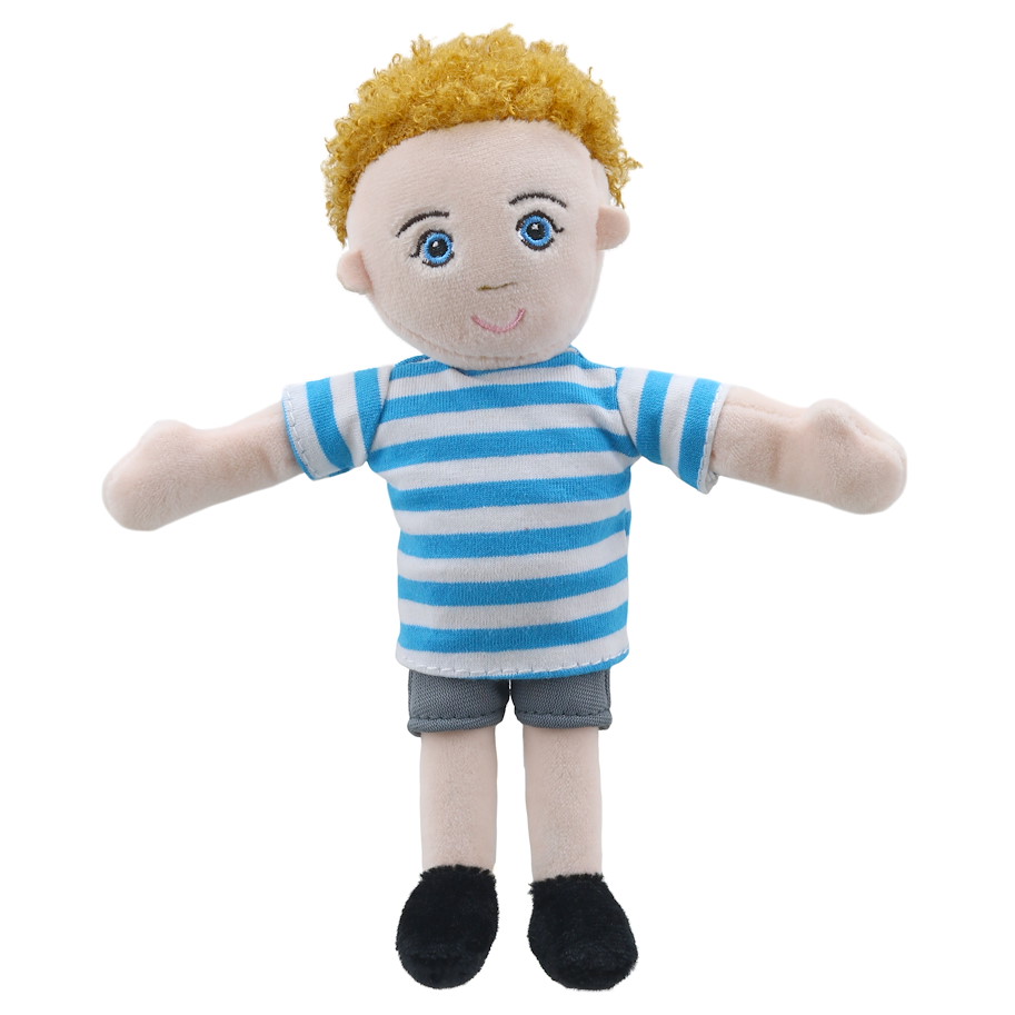 Fingerpuppe Boy blonde Haare, 20 cm