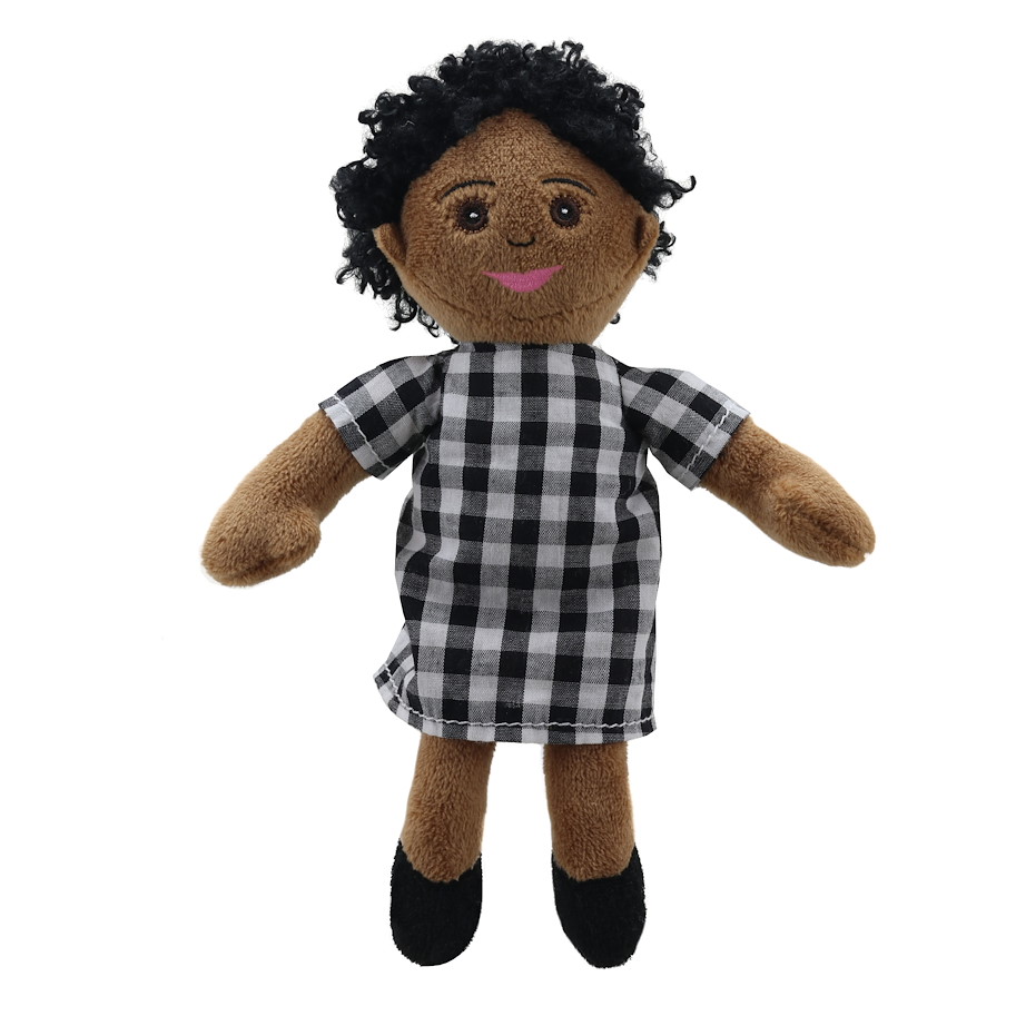 Fingerpuppe Mutter schwarze Haare, 20 cm