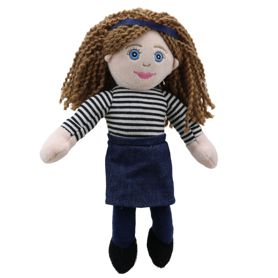 Fingerpuppe Mutter braune Haare, 20 cm