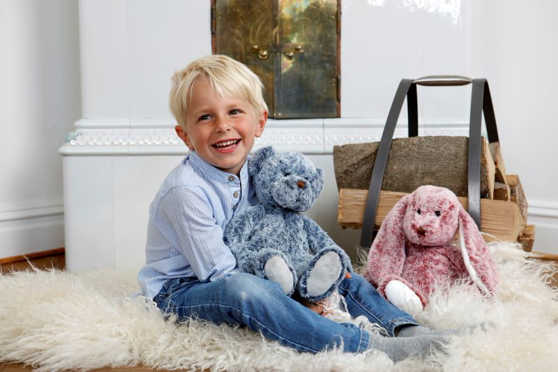 Teddy Nalle blau gefleckt
