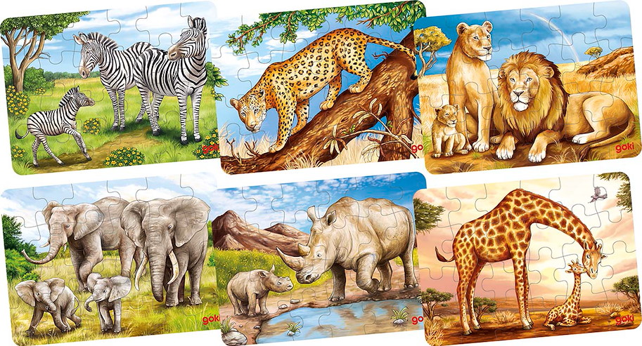 Minipuzzle Afrikanische Tiere