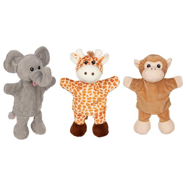 Handpuppen Giraffe, Affe und Elefant (mit Beinen)