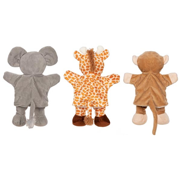 Handpuppen Giraffe, Affe und Elefant (mit Beinen)