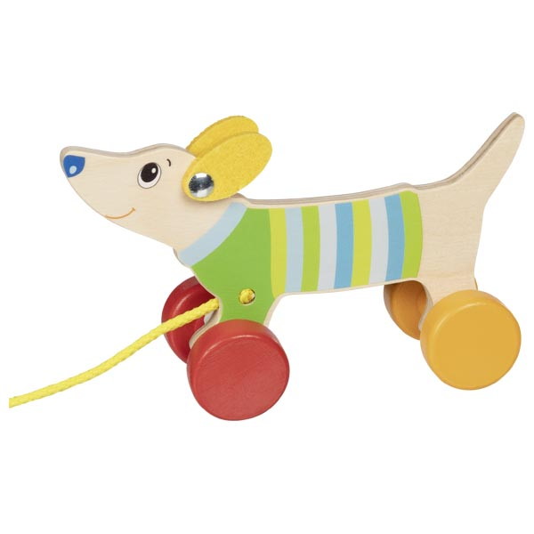 Ziehtier Hund, 16,5 x 5,8 x 9,6 cm, Holz, Filz