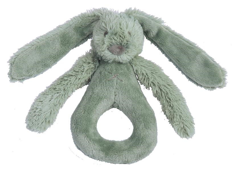 Rassel Hase Richie grün 18 cm