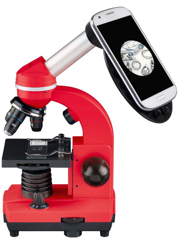 BRESSER JUNIOR Schülermikroskop 40x - 1600x, rot