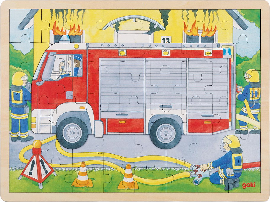 Schichtenpuzzle Feuerwehreinsatz
