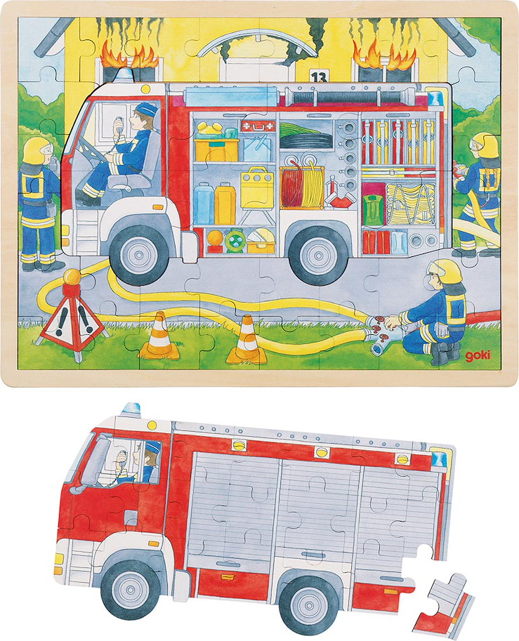 Schichtenpuzzle Feuerwehreinsatz