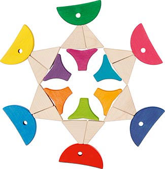Legespiel und Bausteinkasten 6 bunte Fische
