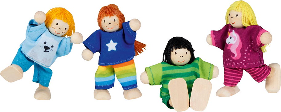 Biegepuppen Kinder-Clique 4-teilig