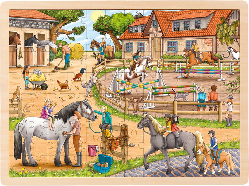 Einlegepuzzle Reiterhof 96 Teile