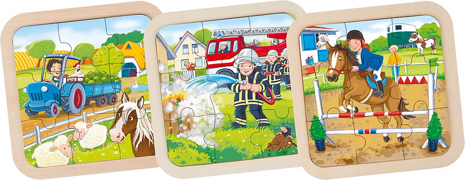 Einlegepuzzle Bauernhof, Feuerwehr,…