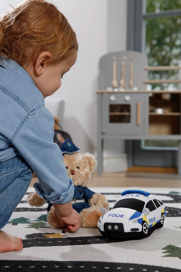 Plüsch Polizeiauto 23  cm