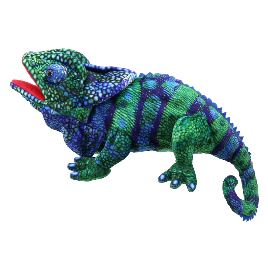 Handpuppe Chamäleon (Blau-Grün) 45 cm