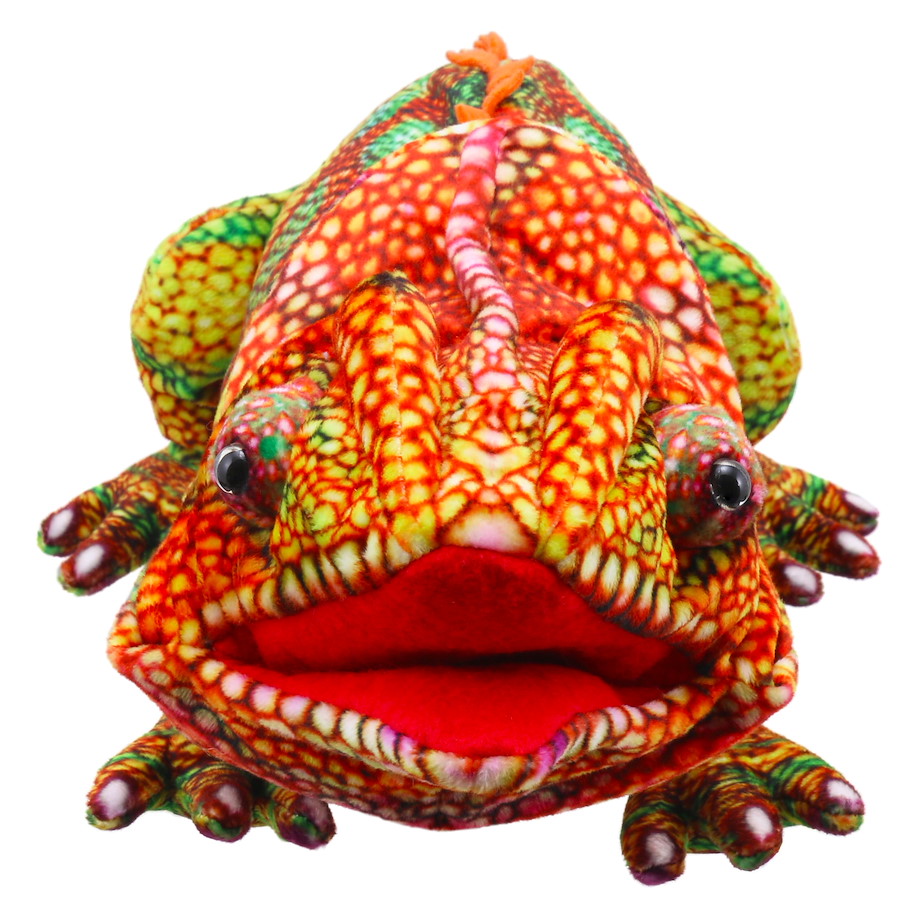 Handpuppe Chamäleon (Orange) 45 cm