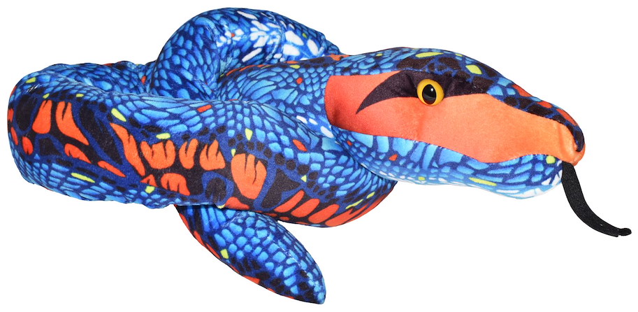 Plüsch Blau-orange Schlange Snakess 137 cm