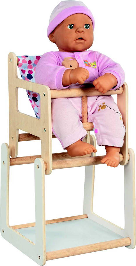 Puppenhochstuhl  mit Tisch, 2in1