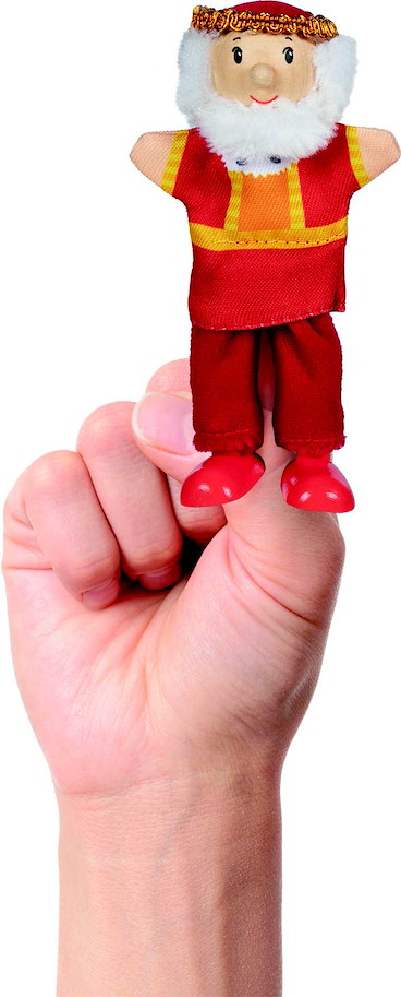 Fingerpuppe König mit Beinen