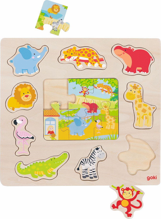 Einlegepuzzle Zootiere