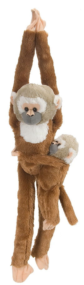 Plüsch hängendes Eichhörnchen-Äffchen mit Baby